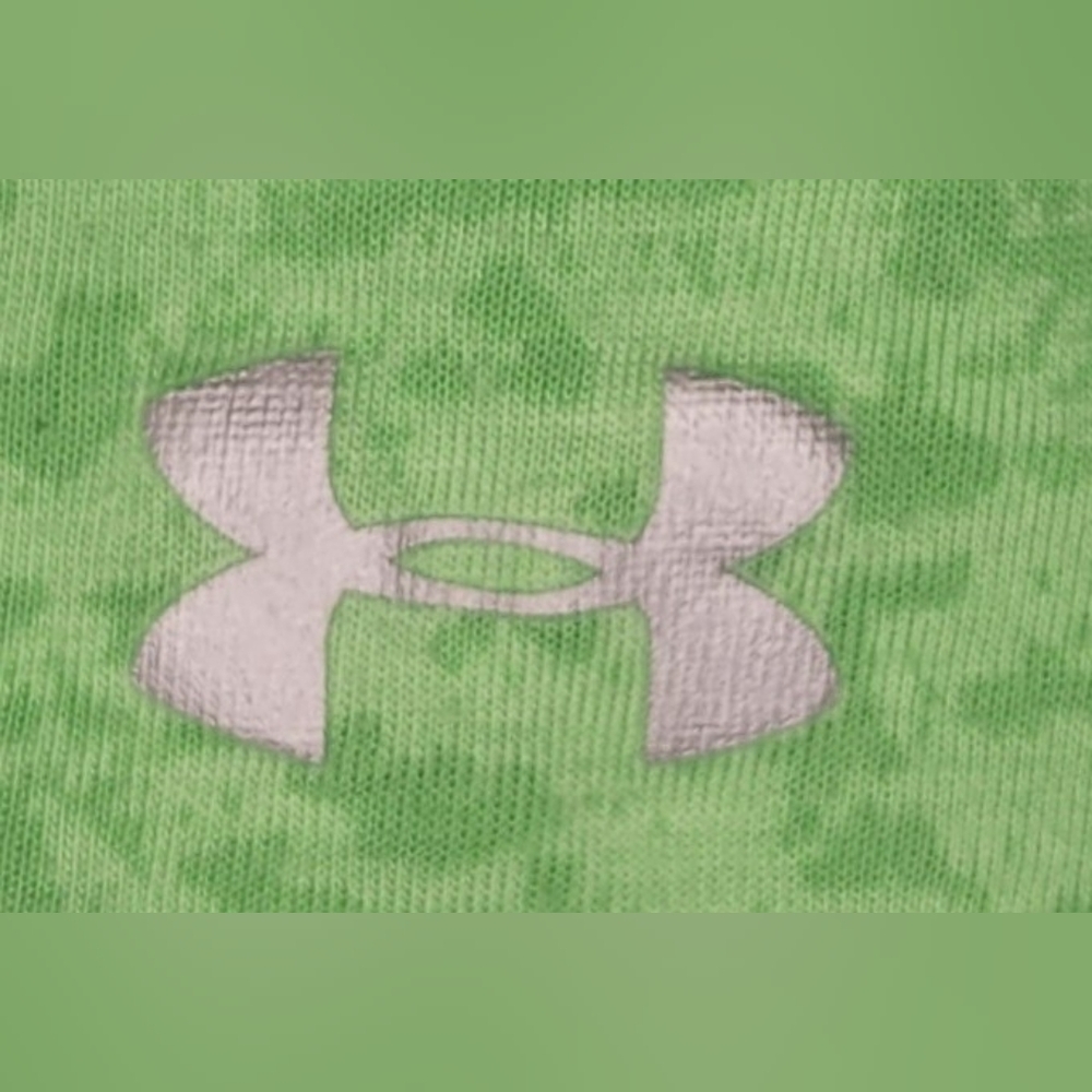 Under Armour HeatGear Neon Green Burnout V-Neck Athletic Tee XL Lightweight Work - Picture 5 of 6